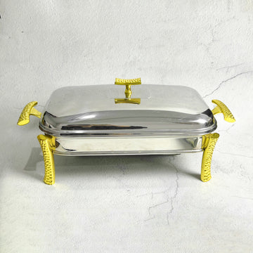 Glass Chafing Dish with Lid & Stand- Large 14 inches